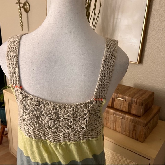 FREE PEOPLE NWT Luca Crochet Stripe Knit Dress/Tunic Size Small - Picture 4 of 9